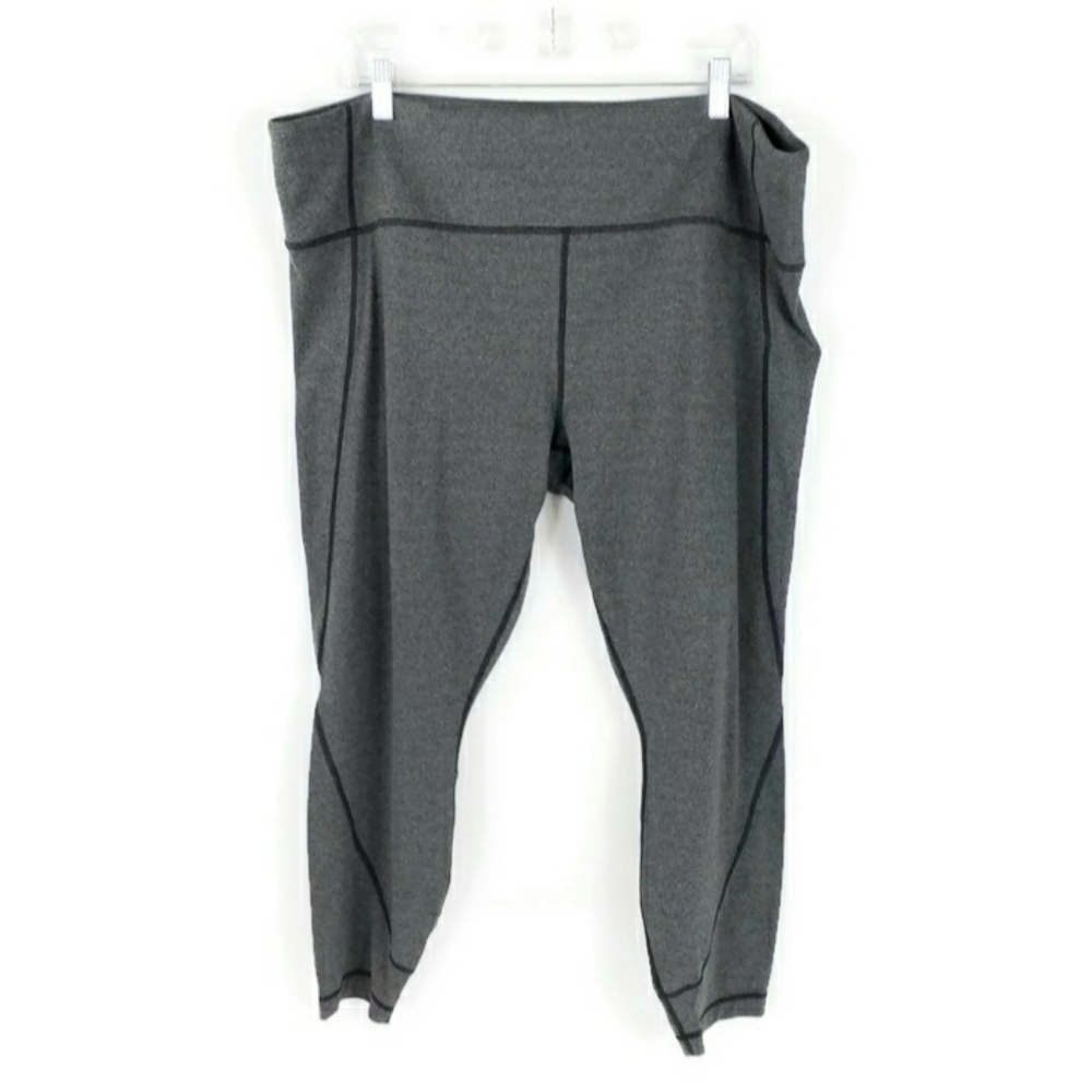 Athleta Salutation 591375 Heathered Charcoal Gray 7/8 Leggings Womens Plus 2X